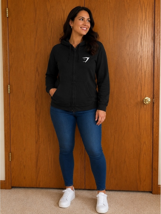 Gymshark Jackets & Blazers - Gymshark Women’s Black Zip-Up Hoodie Size Small